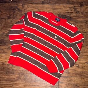 y2k american eagle striped sweater